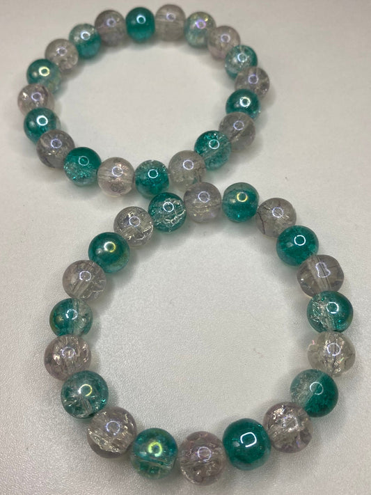 *Limited* Sparkly Clear/White and Turquoise Bracelet